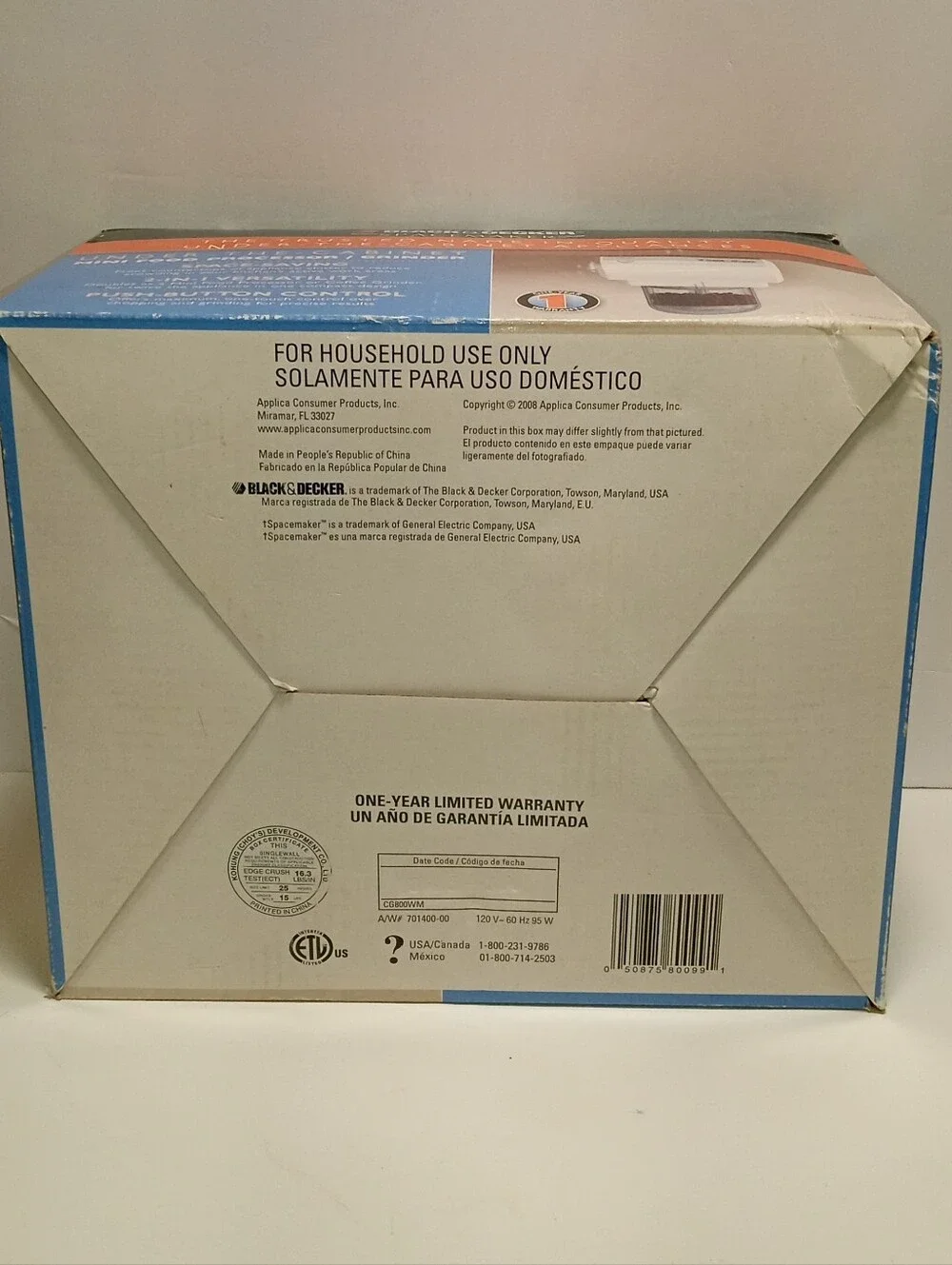 BLACK & DECKER Spacemaker CG800WM Under-Cabinet Grinder/Chopper White 4oz